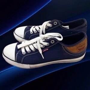 Levi's Sneakers Men's Size 10 Denim Blue Low Top Casual Skater Shoes.